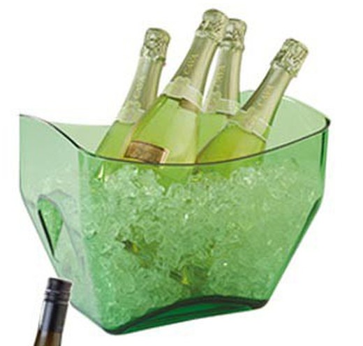 balde de champanhe com alças verdes