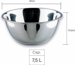 Bol cònic inox 8 l 34 cm