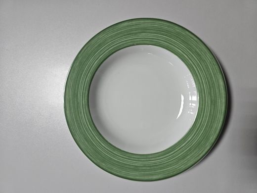 Prato fundo de giz de cera verde