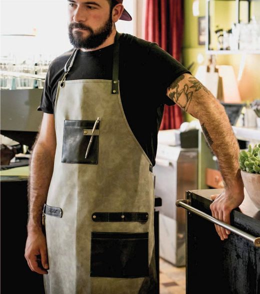 Delantal barista marrón