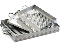 Escorredor de frituras inox com tabuleiro 60x39 cm