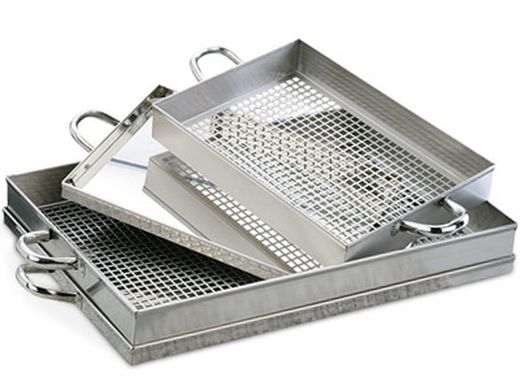 Escorredor de frituras inox com tabuleiro 60x39 cm