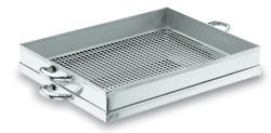 Escorredor de frituras inox com tabuleiro 60x39 cm