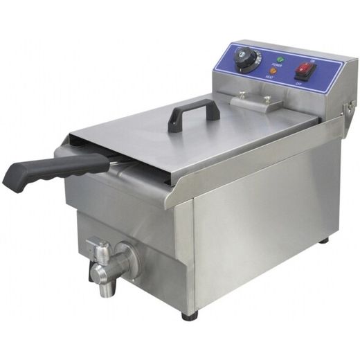 Freidora eléctrica 10 litros. Un seno. Con grifo