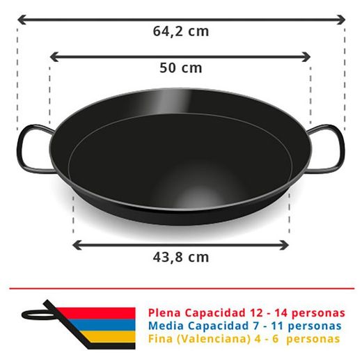 Paellera valenciana esmaltada 50 cm