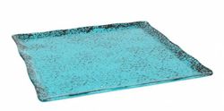 Plato ming 30x30cm murano turquesa